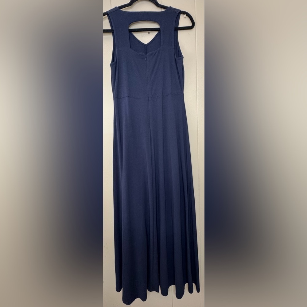 Talbots Open Back Jersey Sleeveless Knit Maxi Dress Small - Picture 3 of 10